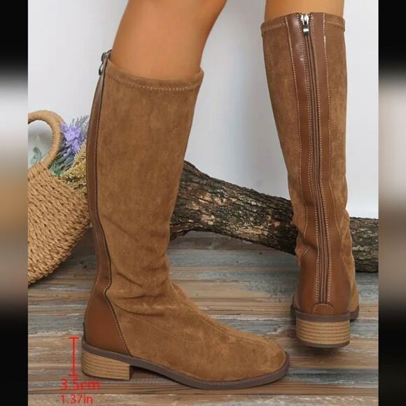 Brown Knee-High Suede Boots sz 8.5 - Picture 8 of 11